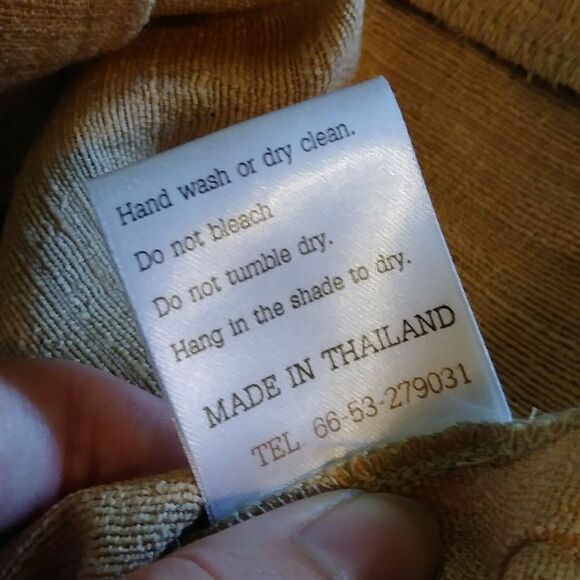 Classic Lanna Thai 100% Raw Silk Button Up Shirt Tunic - Picture 7 of 7